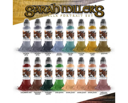 World Famous Ink - Sarah Miller's Valhalla Portrait Set 16 шт