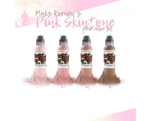 World Famous Ink - Maks Kornev's Pink Skintone Set 4 шт