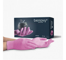 Перчатки нитриловые BENOVY - PINK - S