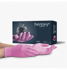 Перчатки нитриловые BENOVY - PINK - S