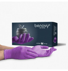 Перчатки нитриловые BENOVY - VIOLET - S