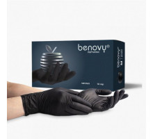 Перчатки нитриловые BENOVY - BLACK - S