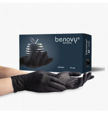 Перчатки нитриловые BENOVY - BLACK - S