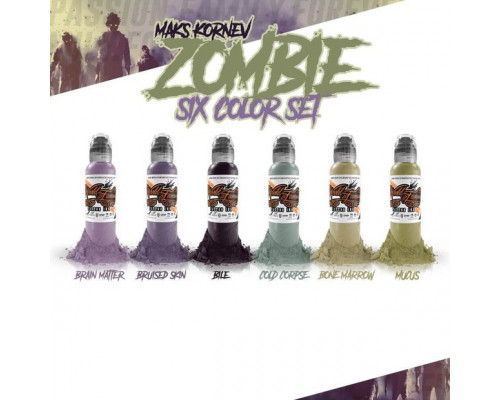 World Famous Ink - Maks Kornev's Zombie Color Set 6 шт